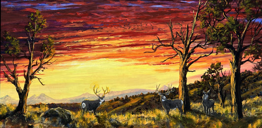 The Boys At Sunset - Original Oil Painting